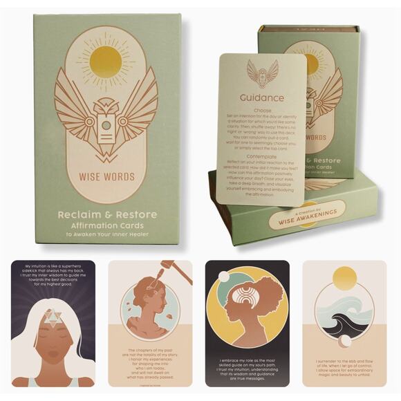 NEW Wise Words Reclaim & Restore Affirmation Cards for Healing, Self Love/Care! - Picture 2 of 5